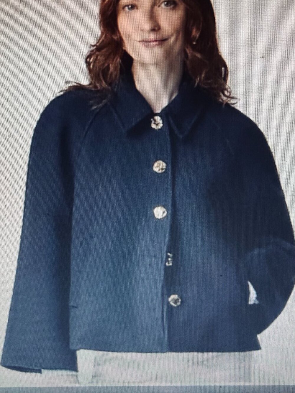 PREPPY J CREW CROPPED SWING COAT NAVY - NWT